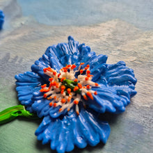 Load image into Gallery viewer, Blue Poppy | 8&quot; x 10&quot; | 3D Floral art
