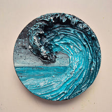 Load image into Gallery viewer, Little Blue | 6&quot; round | Ocean texture artwork for sale
