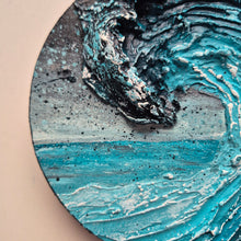 Load image into Gallery viewer, Little Blue | 6&quot; round | Ocean texture artwork for sale
