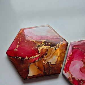 coaster set #5 | Alcohol ink coaster set